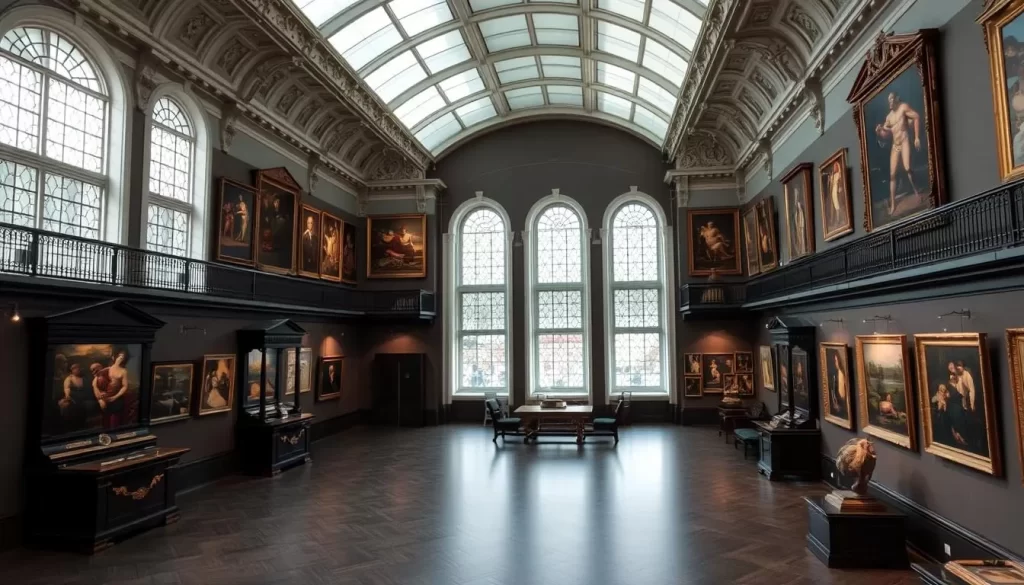 Image of the Groeningemuseum's interior with notable artworks