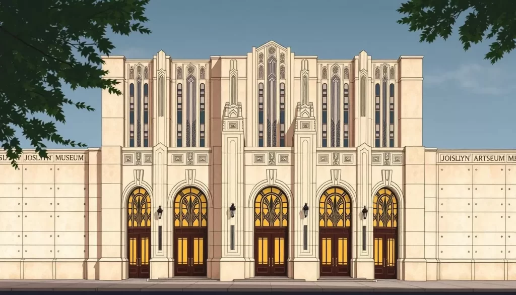Image of the Joslyn Art Museum's exterior, showcasing its stunning Art Deco architecture