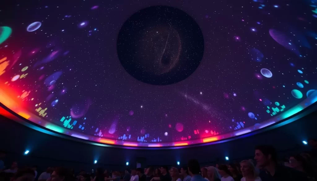 Image of the Longway Planetarium's interior during a show