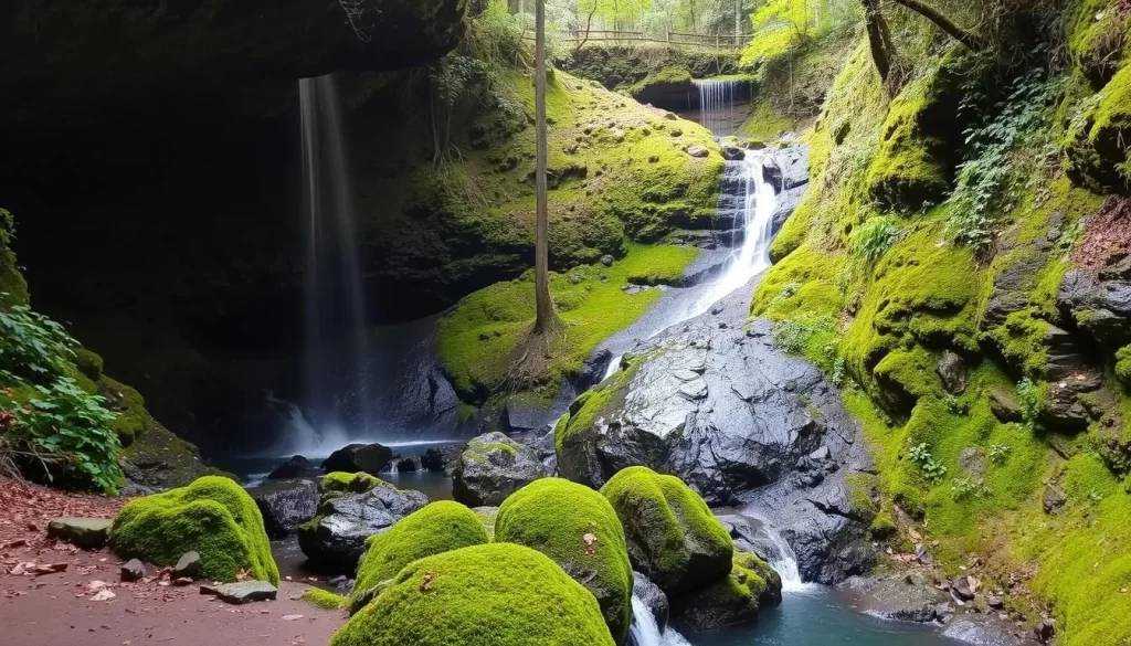 Image of the Mossy Cave Trail waterfall