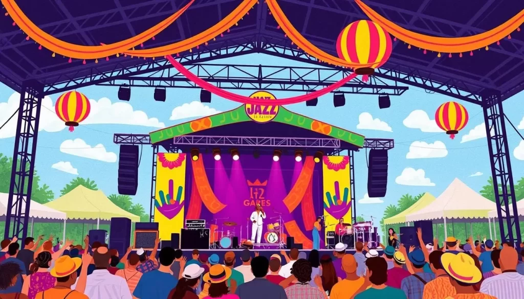 Image of the New Orleans Jazz & Heritage Festival stage