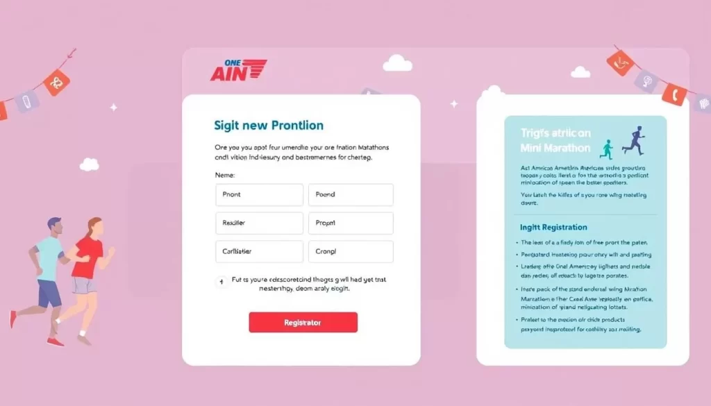 Image of the One America Mini-Marathon registration page