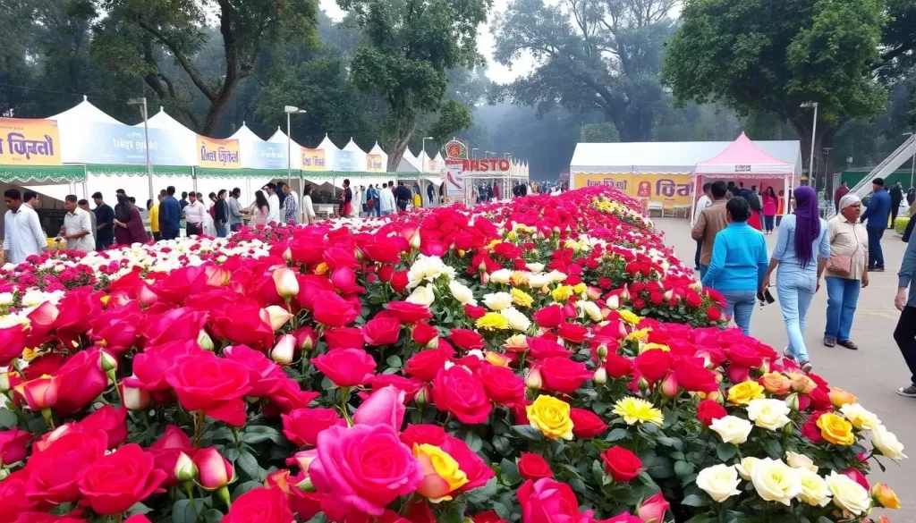 Image of the Rose Festival in Chandigarh, showcasing vibrant rose displays