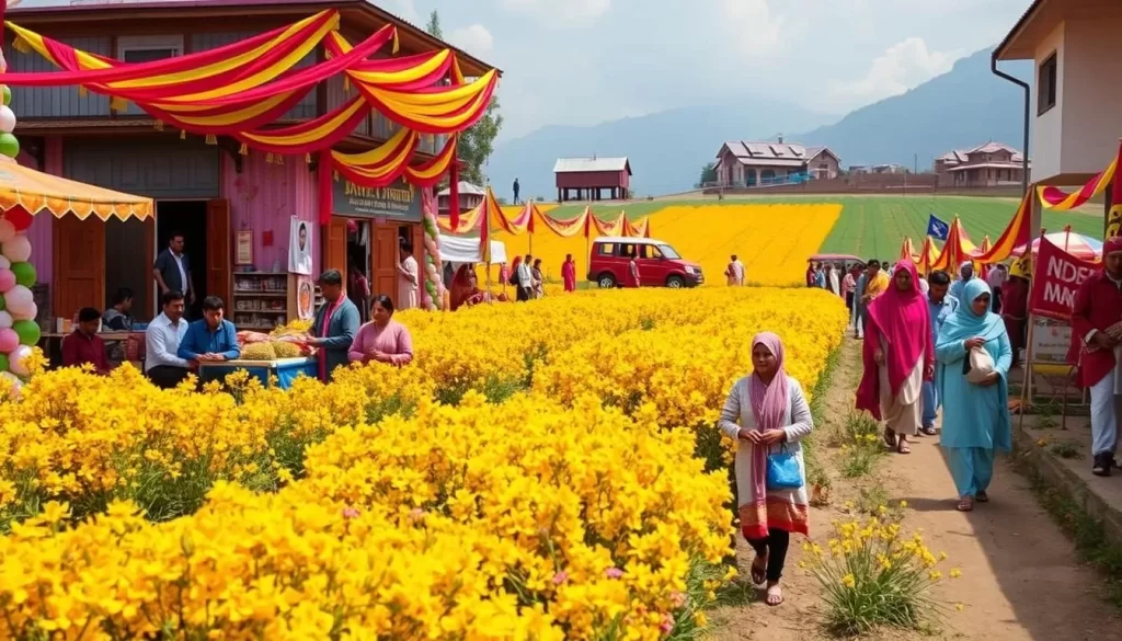 Image of the Saffron Festival in Pampore, Kashmir