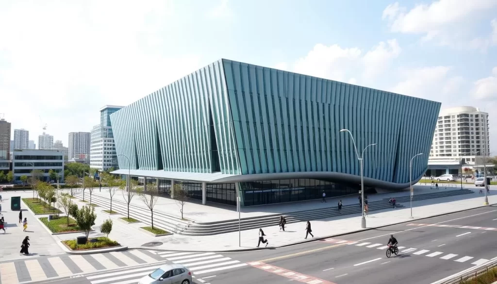 Image of the Samsun City Museum, capturing its modern architecture and the surrounding urban landscape.