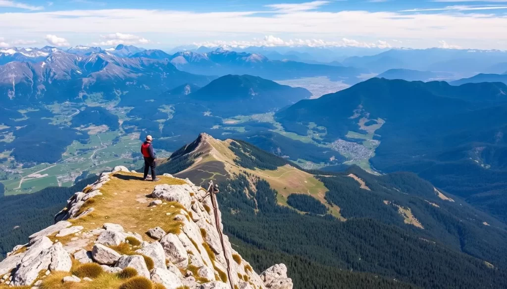 Image of the Schwarzeck viewpoint with panoramic views of the surrounding mountains