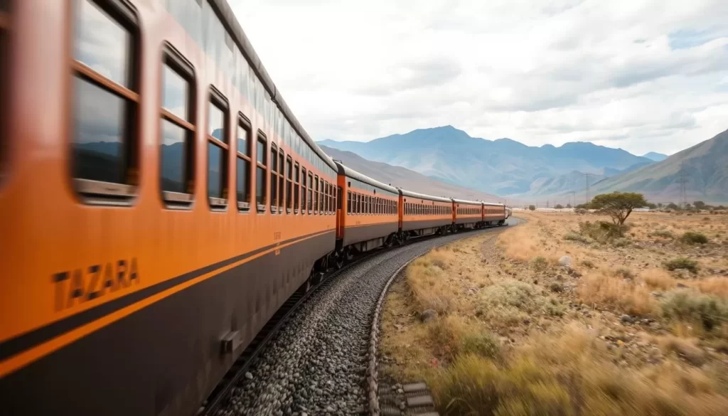 Image of the TAZARA railway train in motion