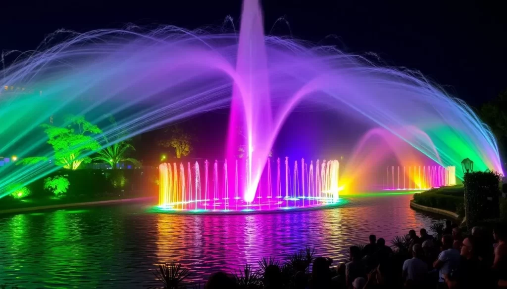 Image of the fountain light show at Kultur Park