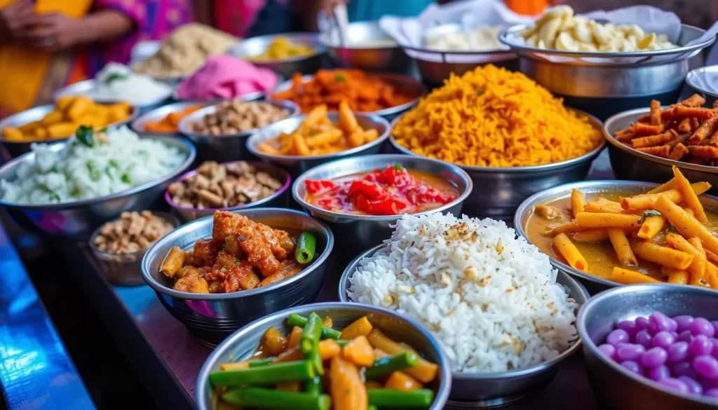 Image of traditional Manipuri dishes served during festivals
