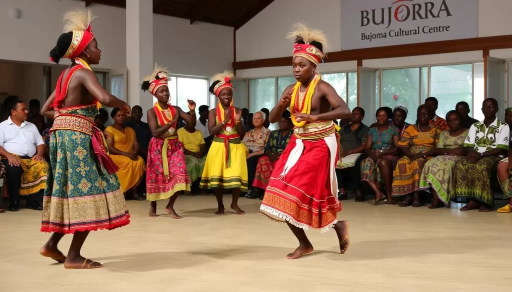 Image of traditional Sukuma dance performance at Bujora Cultural Centre