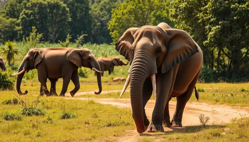 Image of wild elephants in their natural habitat at Kui Buri National Park