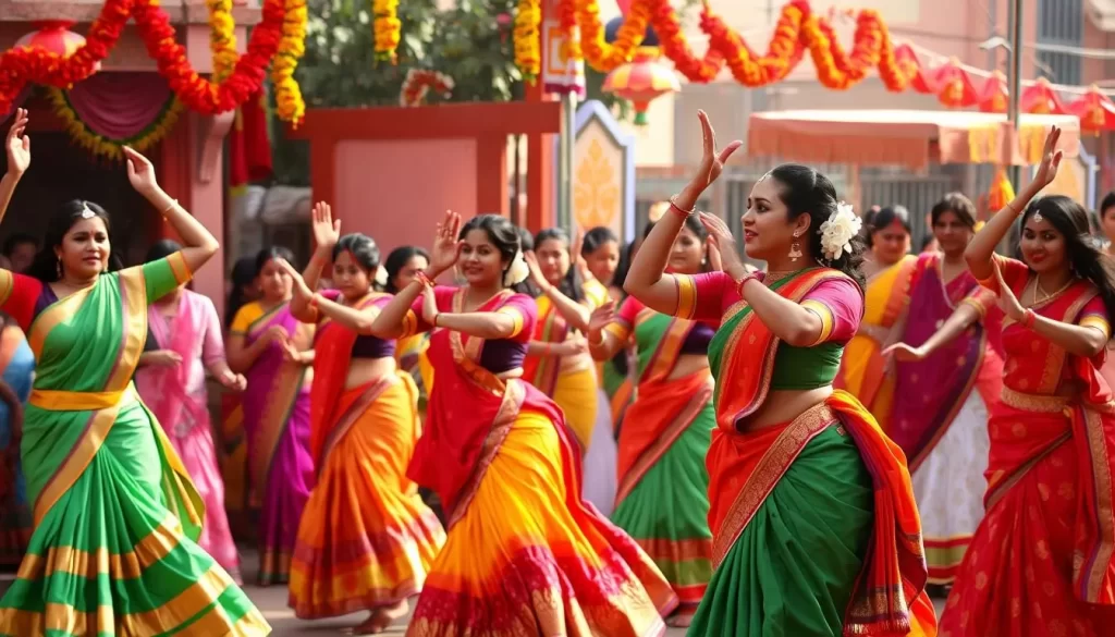 Image of women performing traditional dance during Gangore festival