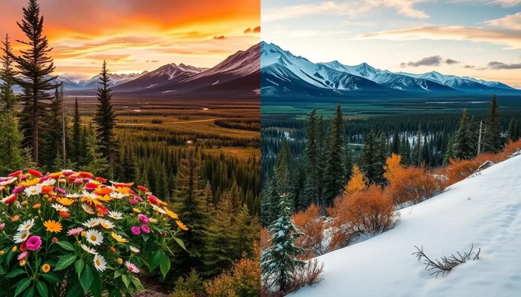 Imagine Denali National Park in different seasons