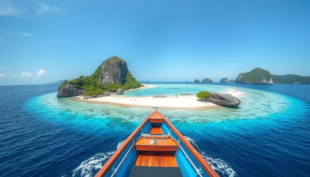 Imagine a boat trip to Suluada Island, surrounded by crystal-clear waters and breathtaking landscapes.