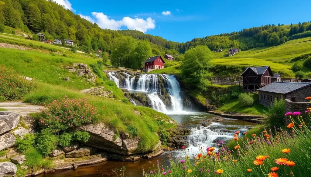 Imagine a serene waterfall in the heart of Luxembourg's 'Little Switzerland'