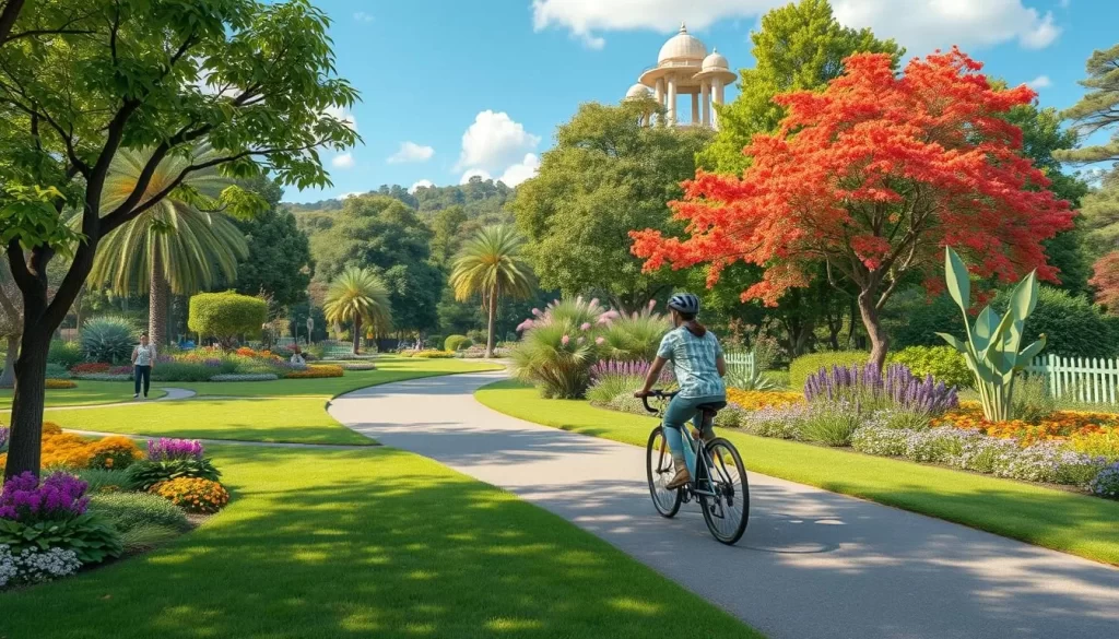 Imagine cycling through a park with breathtaking scenery and rich biodiversity.