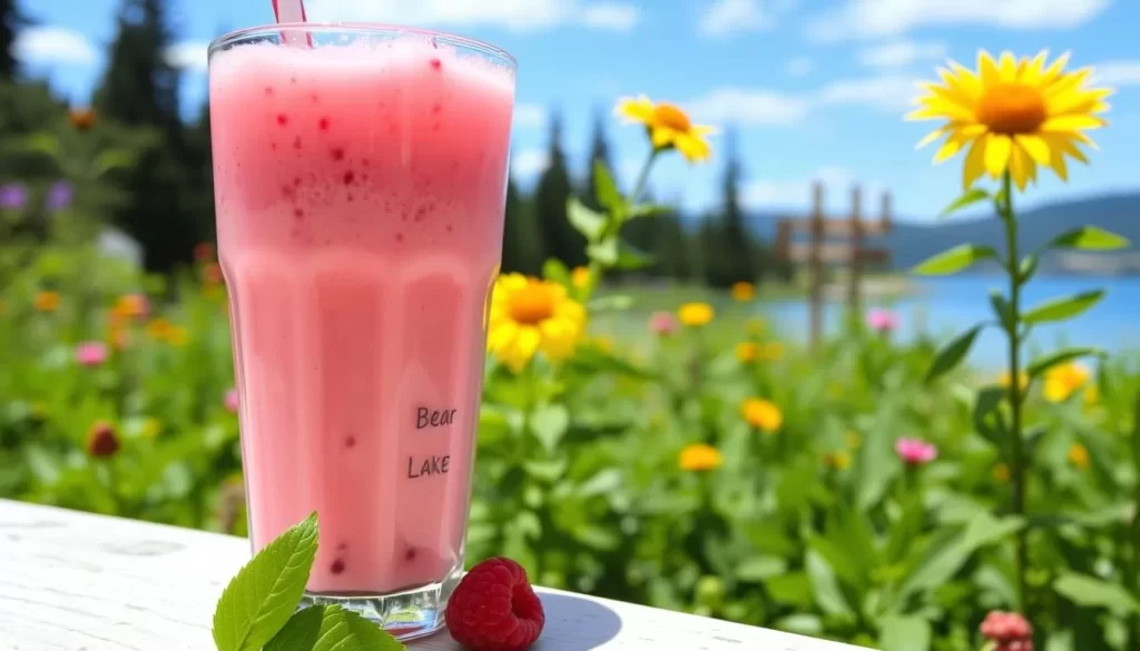 Imagine enjoying a cold Bear Lake raspberry shake on a warm summer day.