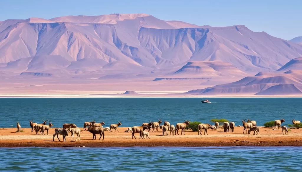 Imagine fishing in the vast waters of Lake Turkana, surrounded by volcanic landscapes and a rich array of wildlife.