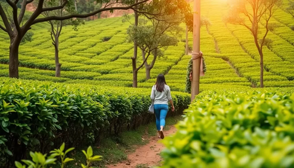 Imagine strolling through lush green tea plantations in Chiang Rai, surrounded by nature's serenity.