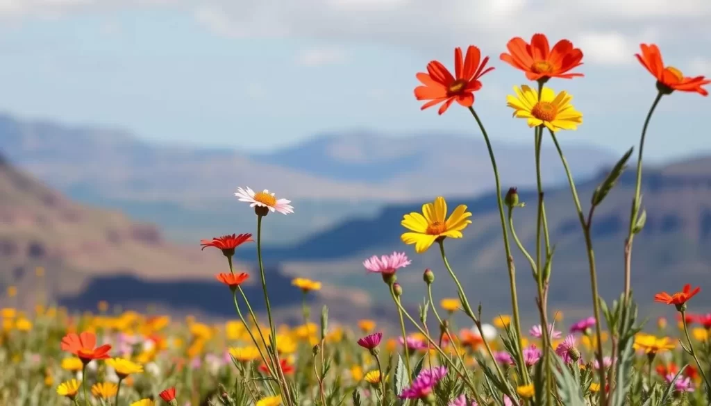 Imagine witnessing the vibrant wildflowers swaying gently in the breeze, with the backdrop of Namaqua National Park's stunning landscape.