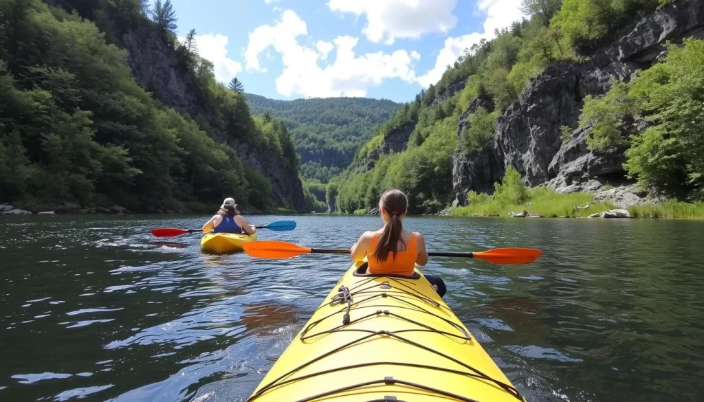 Kayaking on the Ottauquechee River near Quechee Gorge