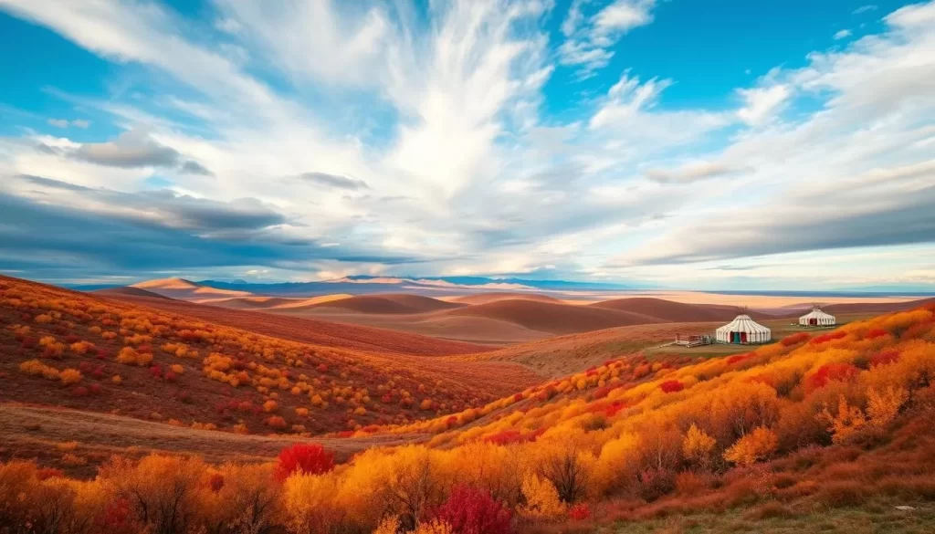 Mongolia autumn landscape
