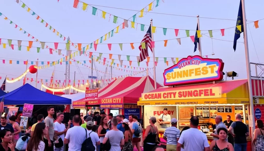 Ocean City Sunfest image with live music and food vendors