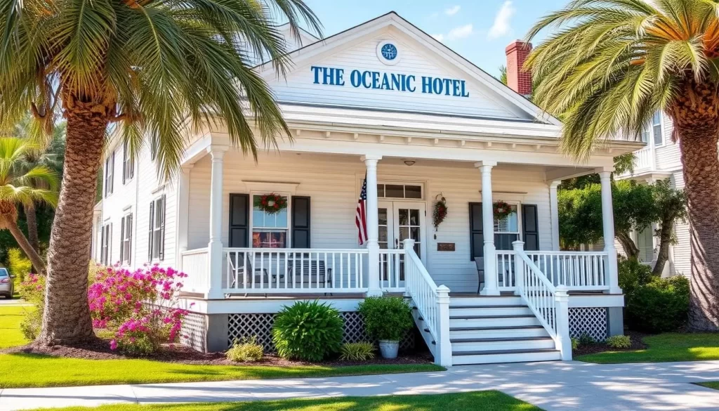 Oceanic Hotel on Star Island with its historic facade and inviting porch