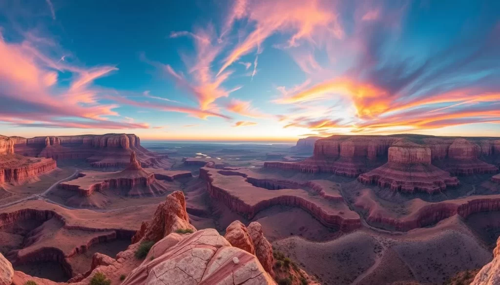 Panoramic view from the Island in the Sky mesa