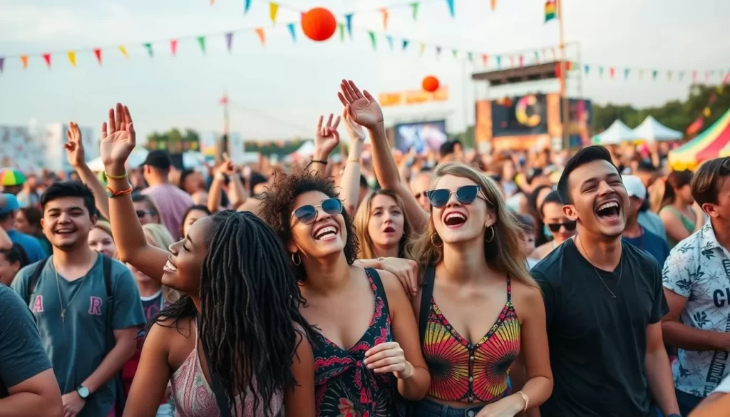 People enjoying music at Bonnaroo Music Festival