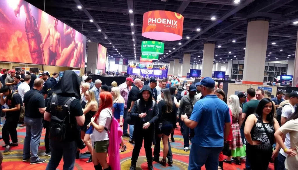 Phoenix Convention Center during Phoenix Fan Fusion with cosplayers and attendees