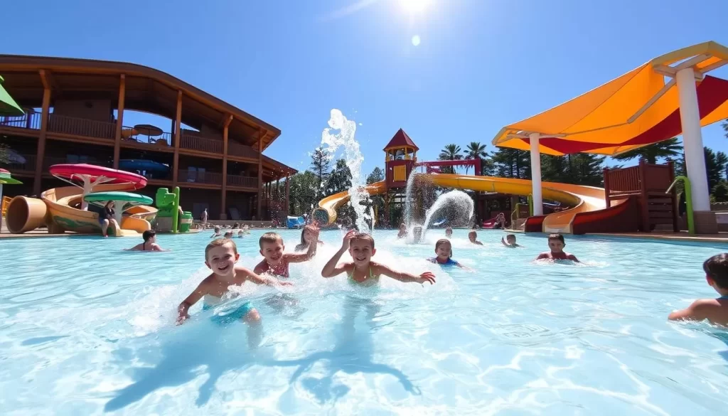 Point Mallard Water Park image with wave pool and kids playing