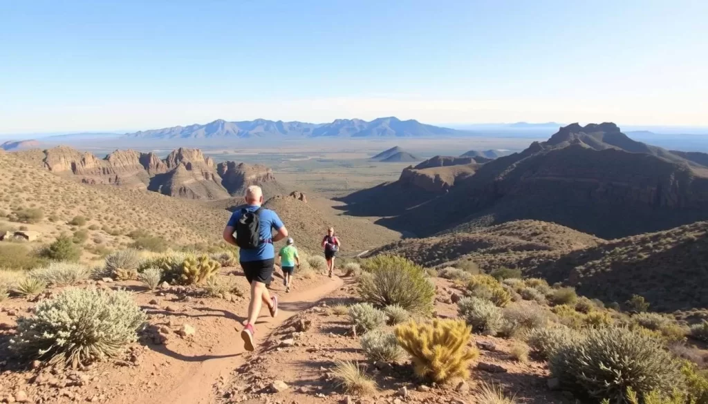 Trail runners in Franklin Mountains State Park