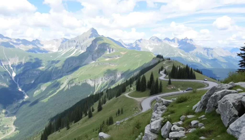 Viewpoint along Grossglockner High Alpine Road with breathtaking Alpine scenery