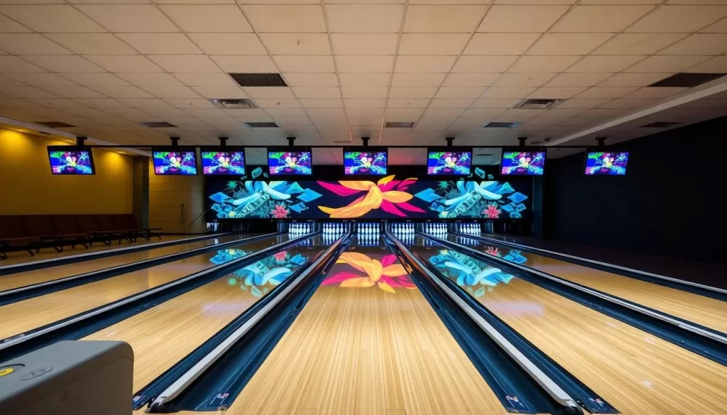 Village Bowl's modern bowling lanes