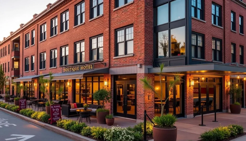 A boutique hotel in downtown Stockton with historic architecture and modern amenities A boutique hotel in downtown Stockton with historic architecture and modern amenities