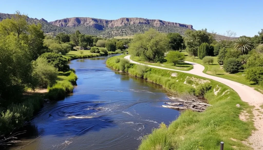 A scenic view of the Rio Grande (Rio Bravo) with opportunities for riverside walks