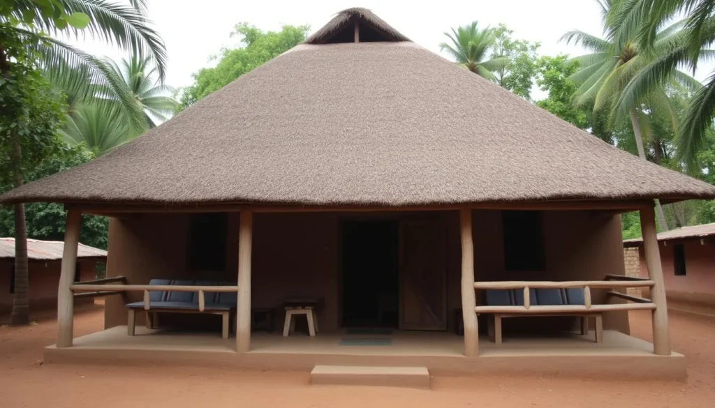 A simple mud house with a verandah, built for the Scottish missionary Mary Slessor, who worked to abolish the killing of twins in Calabar.