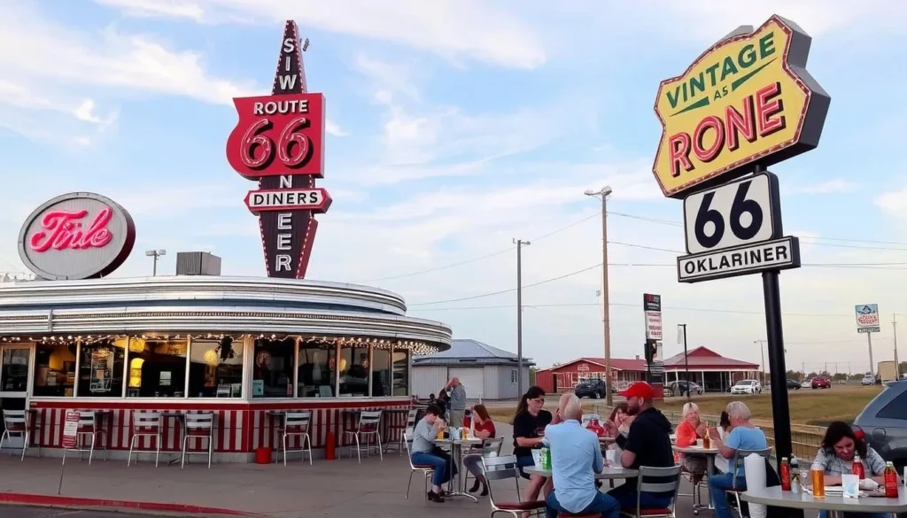 A vintage diner on Route 66 in Oklahoma
