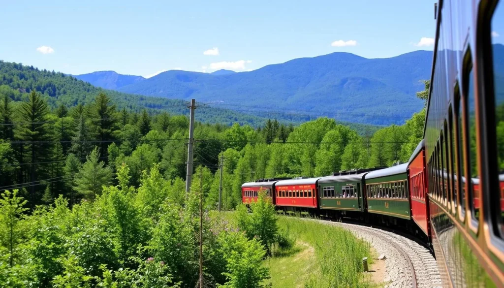 Adirondack Scenic Railroad train journey through Oneida County New York Adirondack Scenic Railroad train journey through Oneida County New York