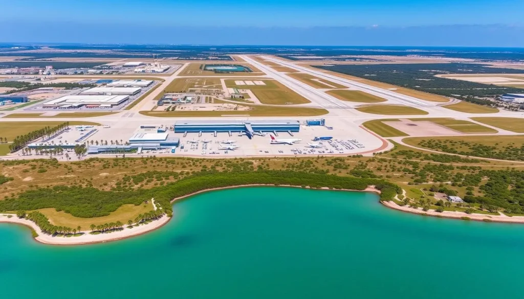 Aerial view of Southwest Florida International Airport in Lee County Aerial view of Southwest Florida International Airport in Lee County