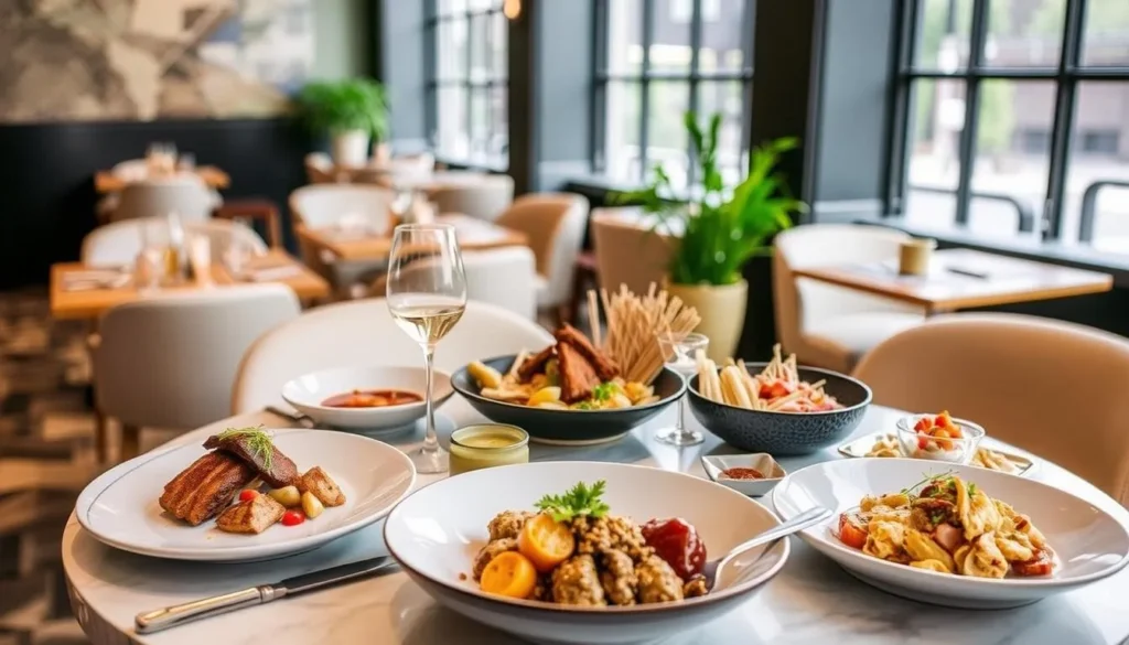 An image of 15 On Herbert's stylish dining area with a diverse menu