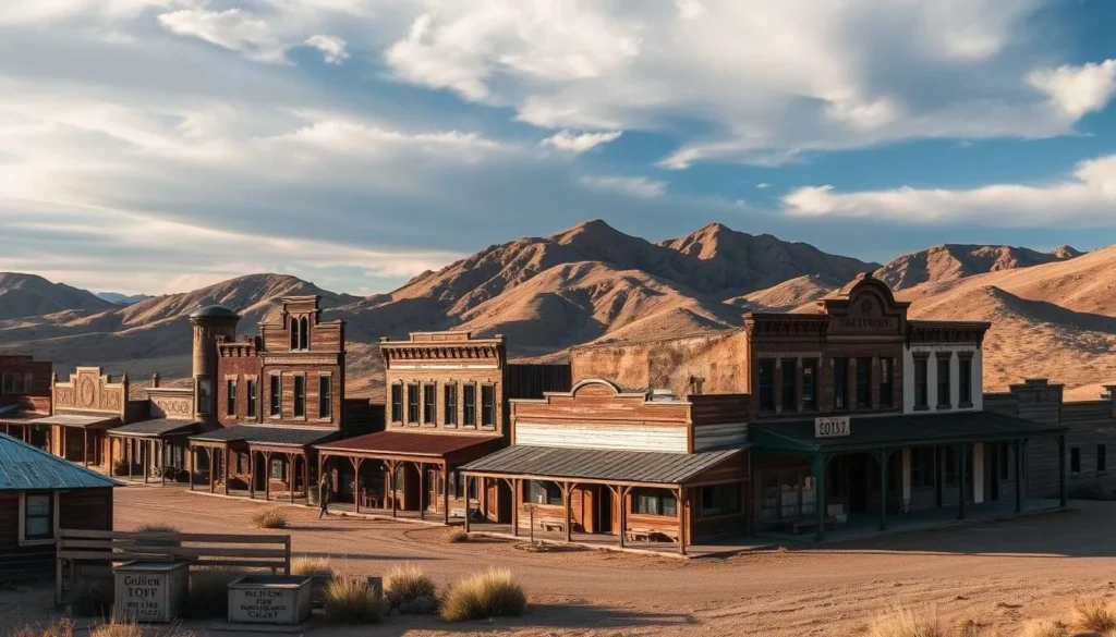 An image of Bodie Ghost Town, California, with its preserved buildings and desert landscape.