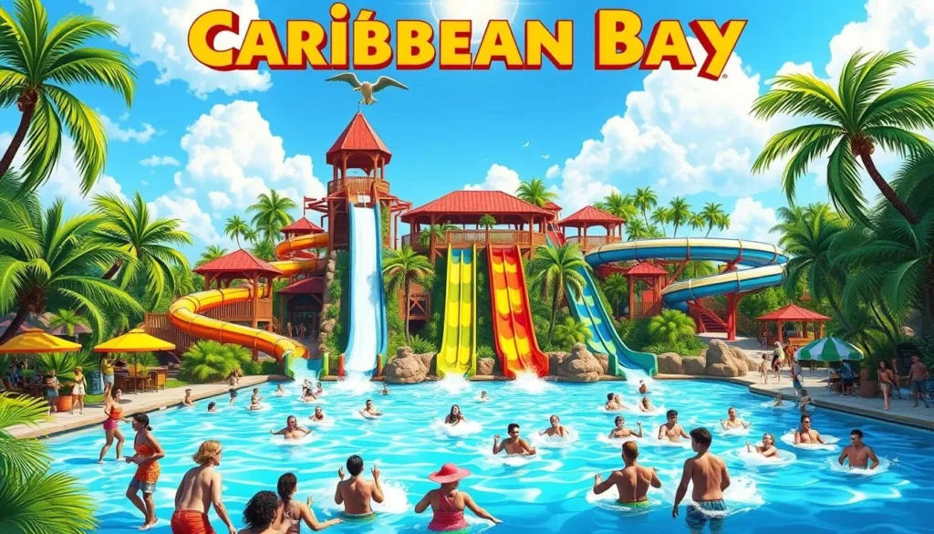 An image of Caribbean Bay's main water attraction