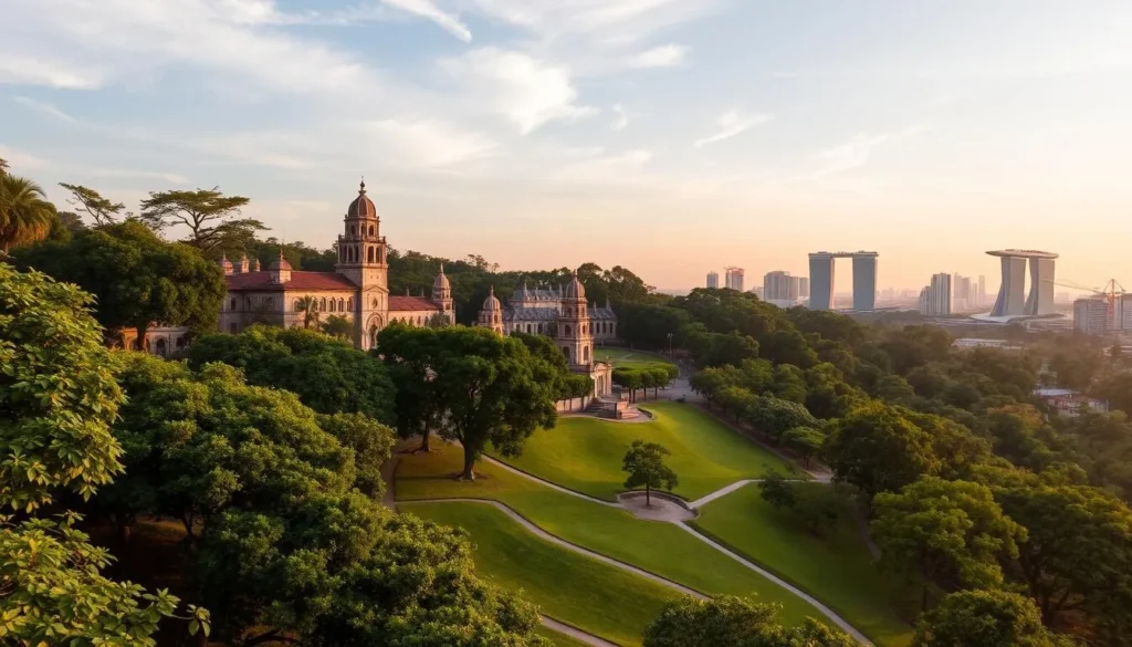 An image of Fort Canning Park's historic landscape