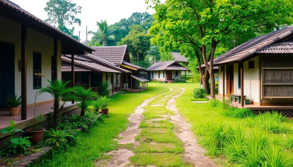 An image of Kampong Lorong Buangkok's rustic village scene