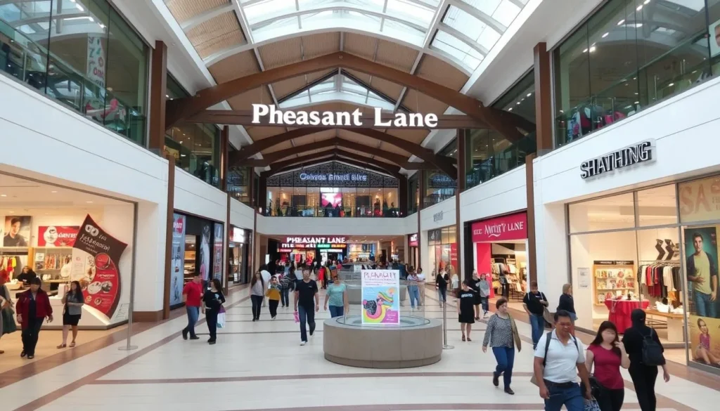 An image of Pheasant Lane Mall's interior, showcasing its modern architecture and bustling shopping atmosphere.