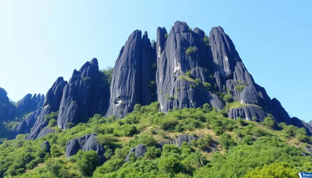 An image of Prasart Neang Khmao, also known as the Black Virgin Mountain