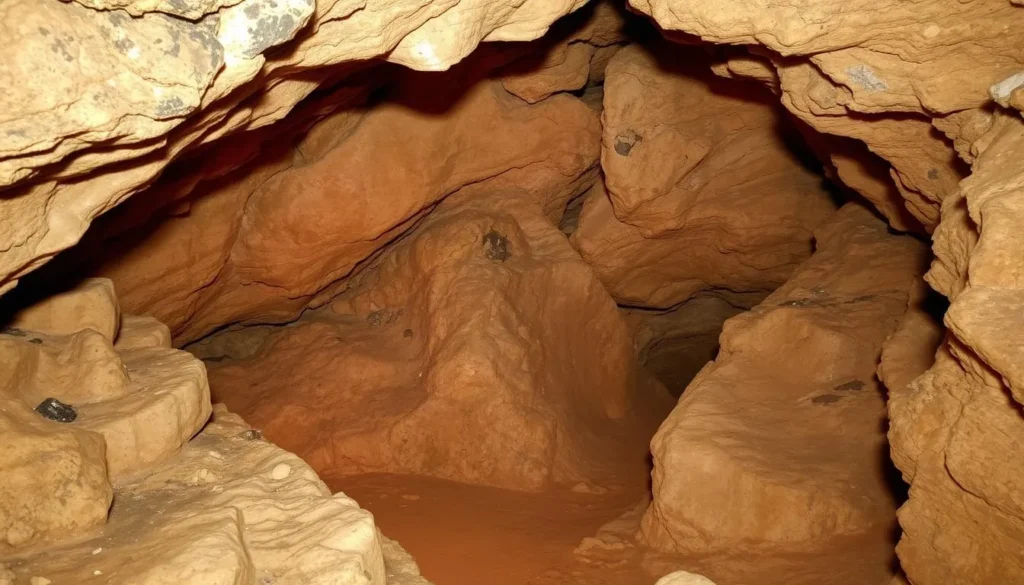 An image of Smallin Civil War Cave's interior, showcasing its unique rock formations and historic significance.