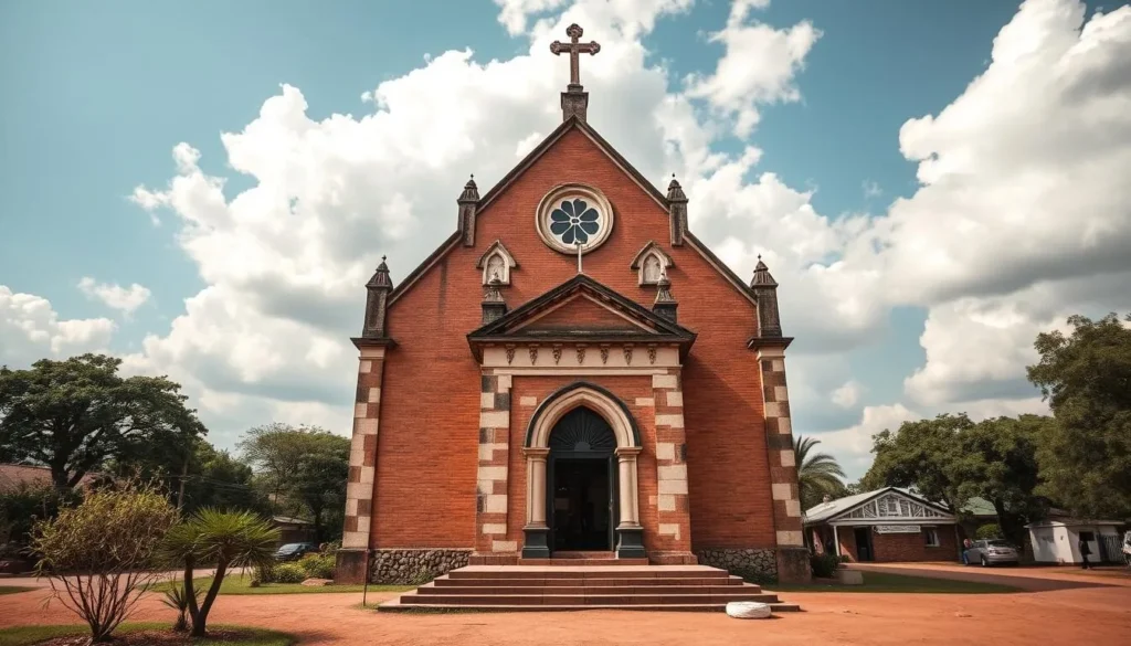 An image of St. Michael and All Angels Church in Blantyre, Malawi, showcasing its unique architecture and historical significance.